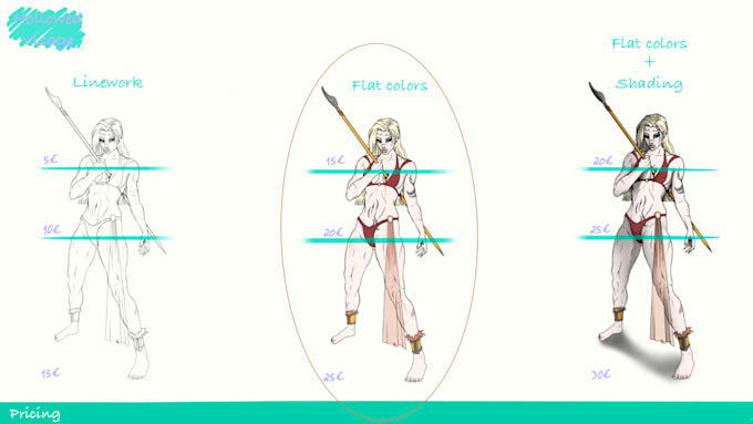 dnd characters and original characters flat coloured illustrations
