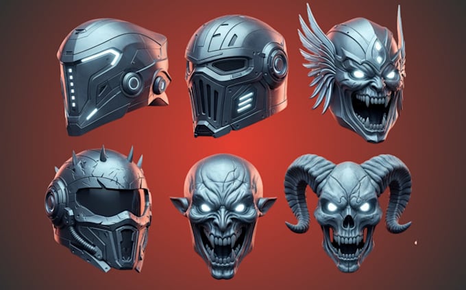 do custom 3d helmet 3d cosplay design futuristic 3d mask 3d cyberpunk helmet