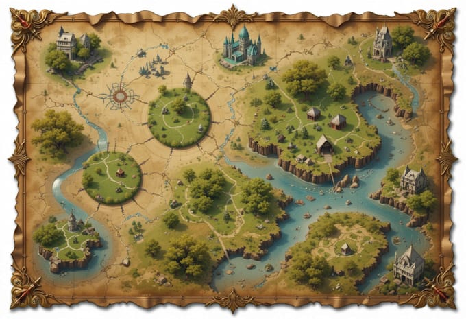 custom vector fantasy maps rpg game map illustration