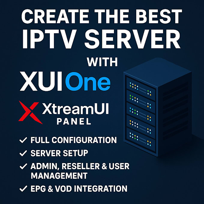 create best iptv server with admin and reseller dashboard, iptv setup