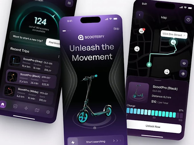 develop escooter app, ride sharing app, taxi booking app, ev charging app