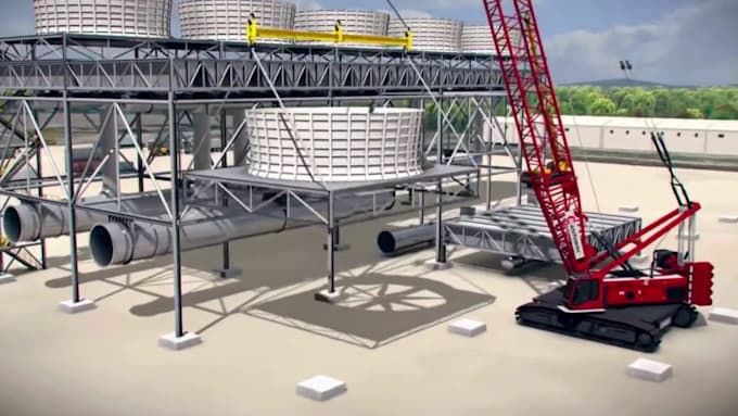 do 3d industrial technical animation pipeline construction oil refinery video