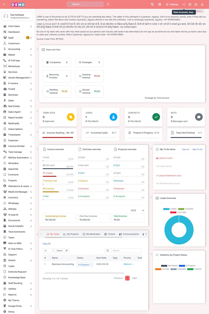 provide you saas based CRM self hosted CRM software