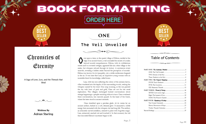 do book formatting, layout design, kindle, ebook formatting
