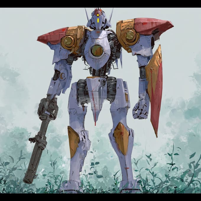 draw your mecha robot fanart or original in digital artwork