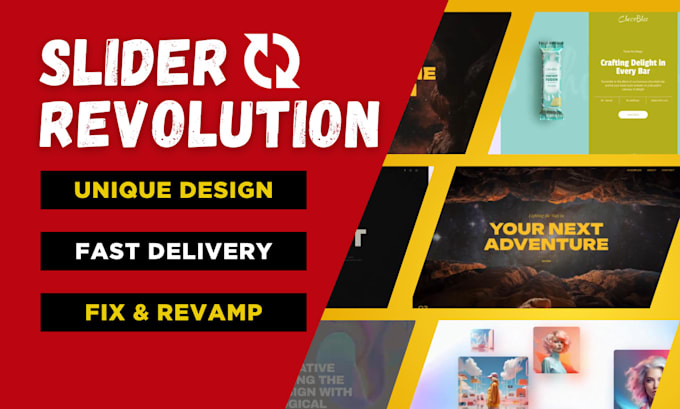 create or fix slider revolution, design revolution slider, design smart slides