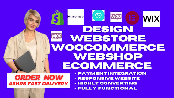 build webstore woocommerce webshop ecommerce on hostinger godaddy wix wordpress