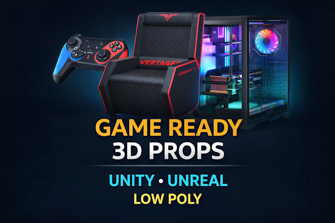 create game ready 3d props for unity and unreal lowpoly pbr