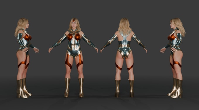 create 3d game character,3d character,3d game asset, sci fi, 3d rigging, warrior