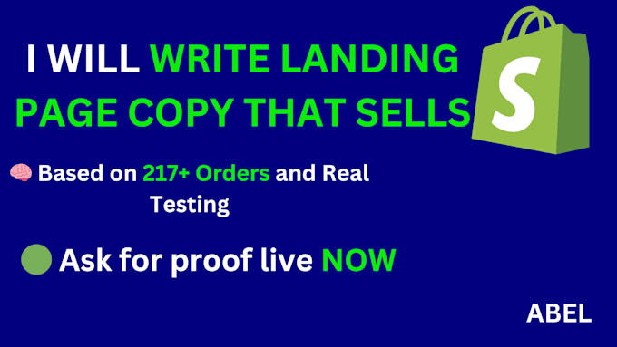 write high converting shopify landing page copy