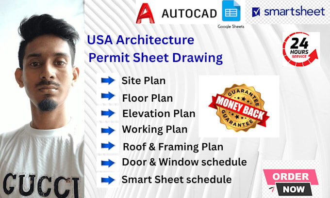 do full USA drawings with city permit set using autocad