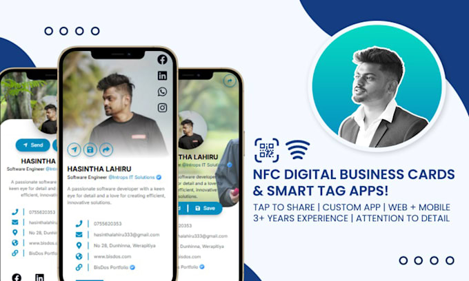 build custom nfc digital business card, smart tag web app