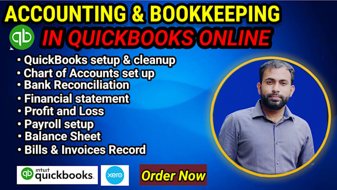 do bookkeeping,cleanup, reconciliation,payroll in quickbooks