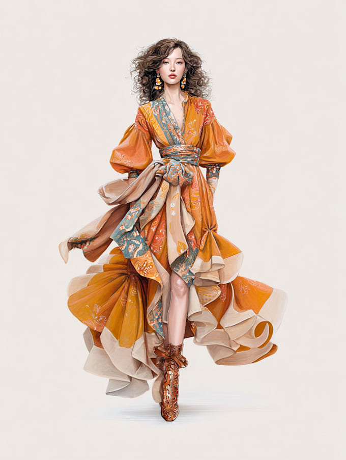 do fashion apparel flat sketch illustration