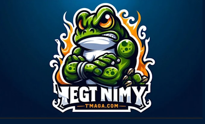 a bold angry frog mascot logo that commands attention