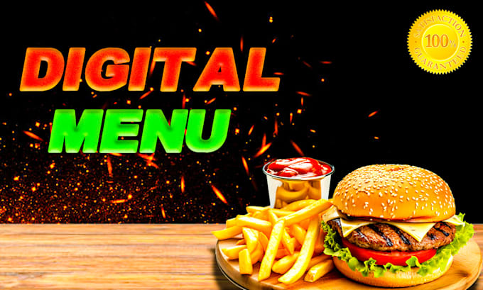 design digital menu or menu board for your resturant
