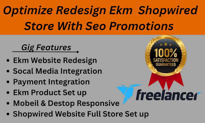 create optimize redesign your ekm ecommerce shopwired store with seo promotions