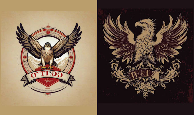 design unique falcon phoenix logo with vector file