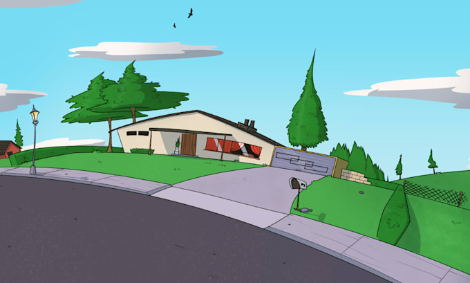draw illustration background stylized realism cartoon chibi