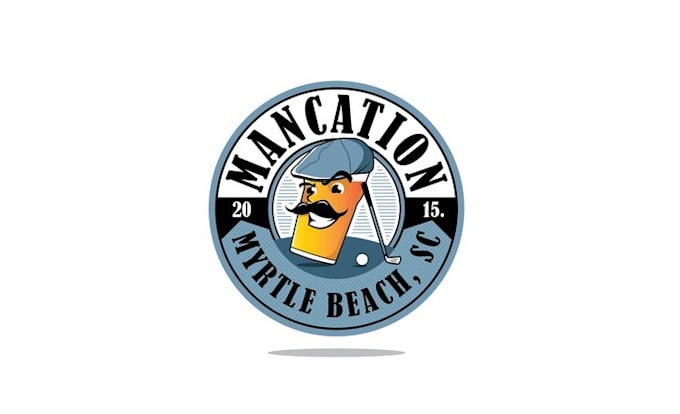 design attract beach golf brand logo