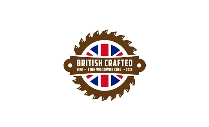 design awesome british crafted woodworking logo