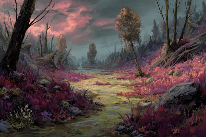create fantasy landscape or environment art