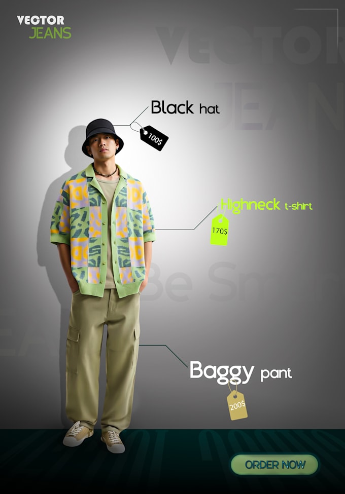 create professional fashion poster and fashion design