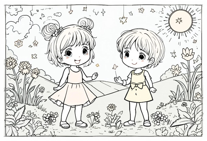draw coloring book pages for children