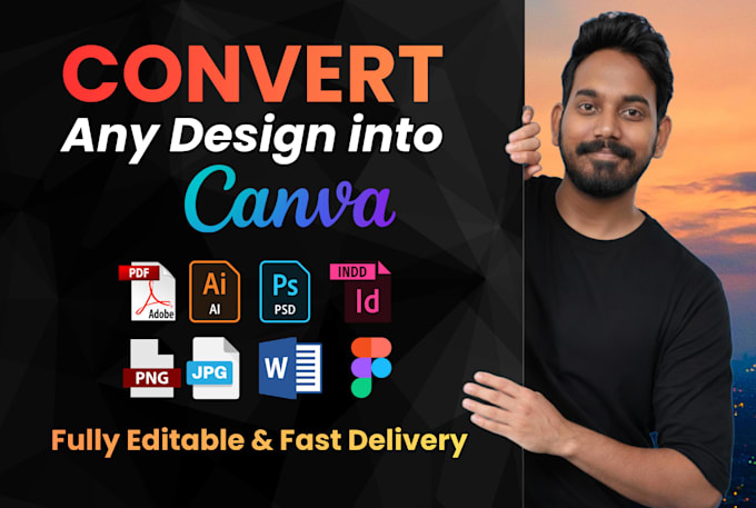 manually convert image, PDF, PSD, or ai file to canva editable