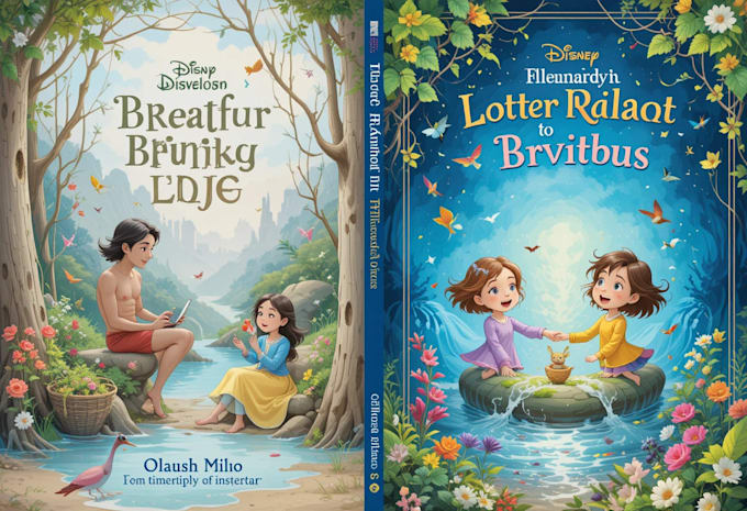 create custom book cover and children book illustrations