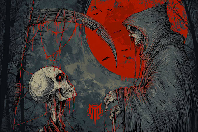 create a dark, horror, underground art illustration
