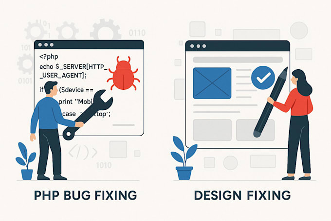 fix php bugs, errors or html design on your website