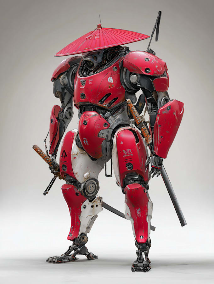 draw amazing character mecha robot illustration