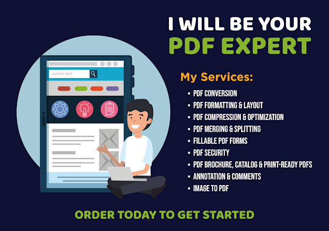do PDF to word, excel conversion, merge, split, compression professionally