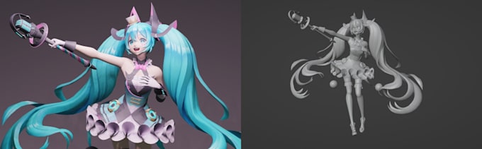 sculpt 3d character model 3d anime figure,cartoon character,dnd minis 3d print