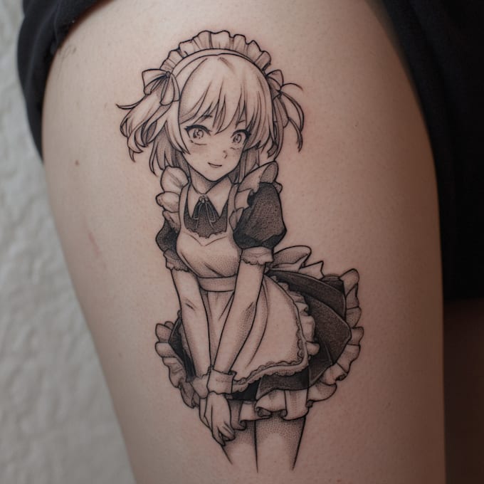 draw cute custom anime or blackwork tattoo