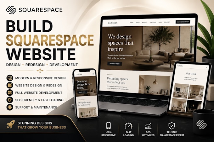 design squarespace website, design or redesign squarespace website development