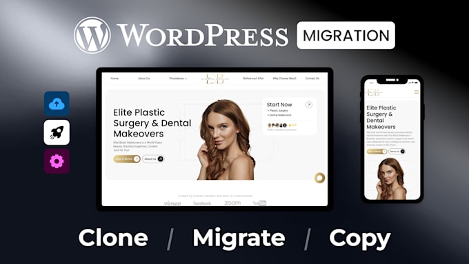 migrate or clone your website to wordpress with elementor