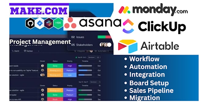 setup monday com clickup make com integrate monday crm n8n vapi ai agent zapier