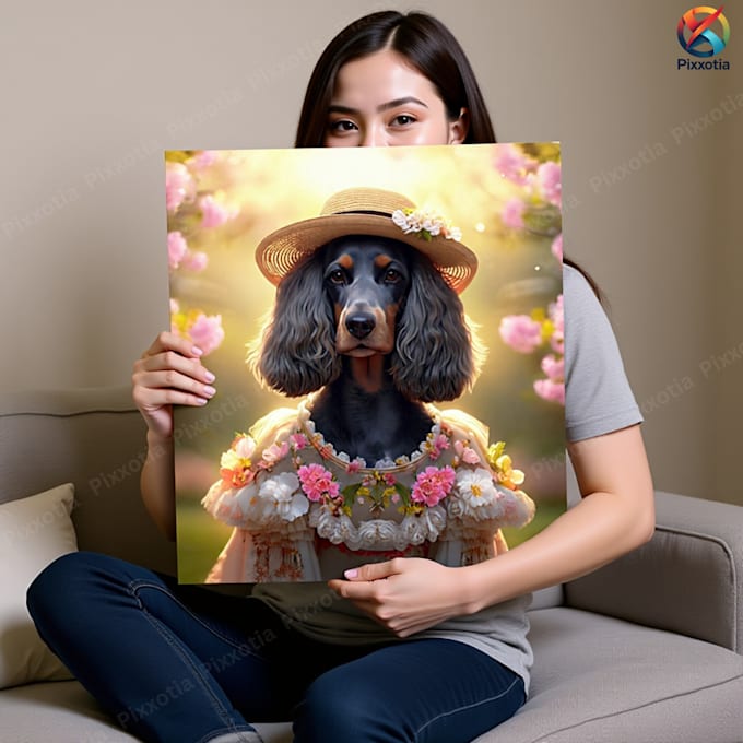 create a custom digital pet portrait from your photo