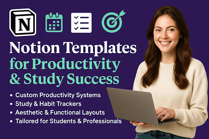custom notion templates for productivity and notion workflow study habit tracker