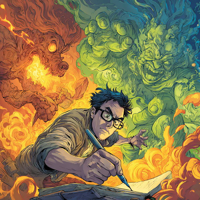 comic book illustration with comic book illustrator