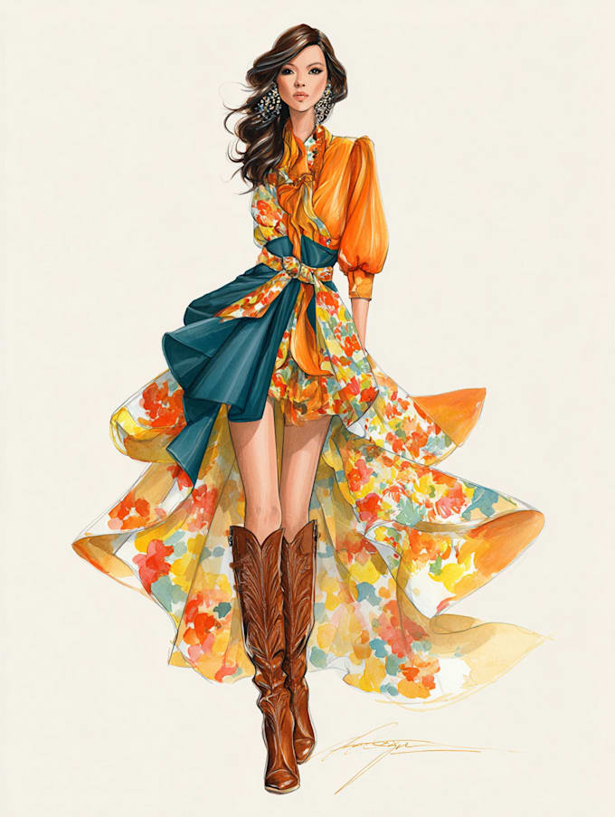 design fashion apparel flat sketch illustration