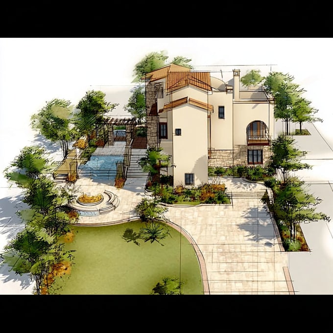 render architectural site plans and landscape design