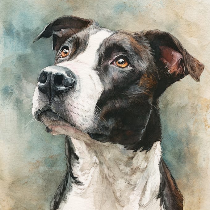 draw watercolor pet portrait