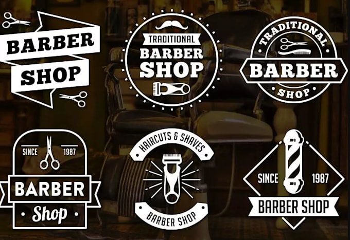 create attractive barber shop logo design for you