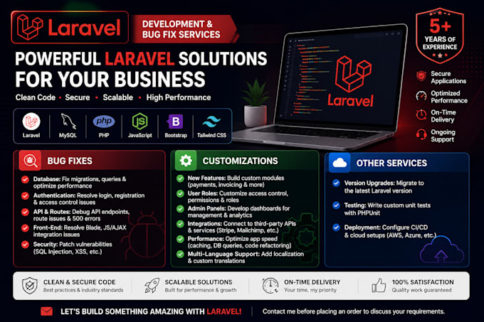 do any work in laravel