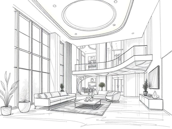 draw interior sketch and architectural designs