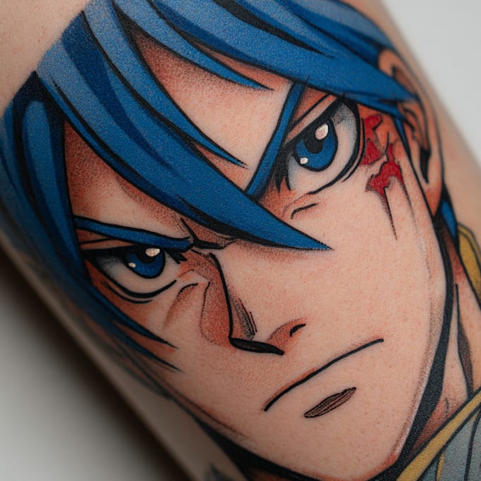 make comic cartoon anime tattoo design