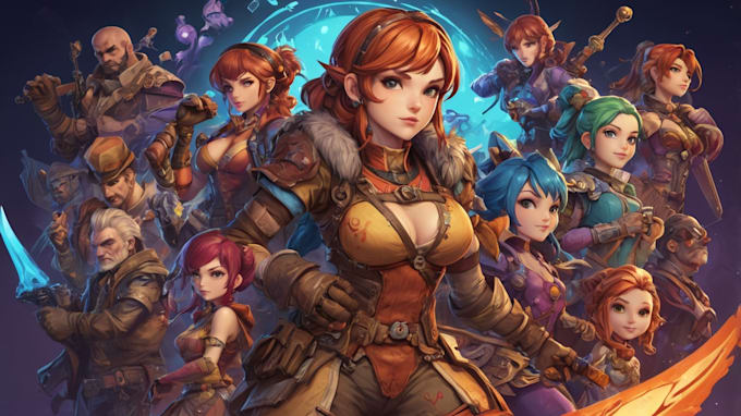 draw anime and game style characters art